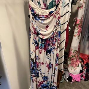 Strapless floral dress